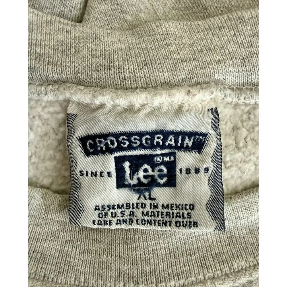 Vintage 90s Lee‎ Cross Grain Mens Gray N. I. F. S. Sweatshirt Size XL GUC